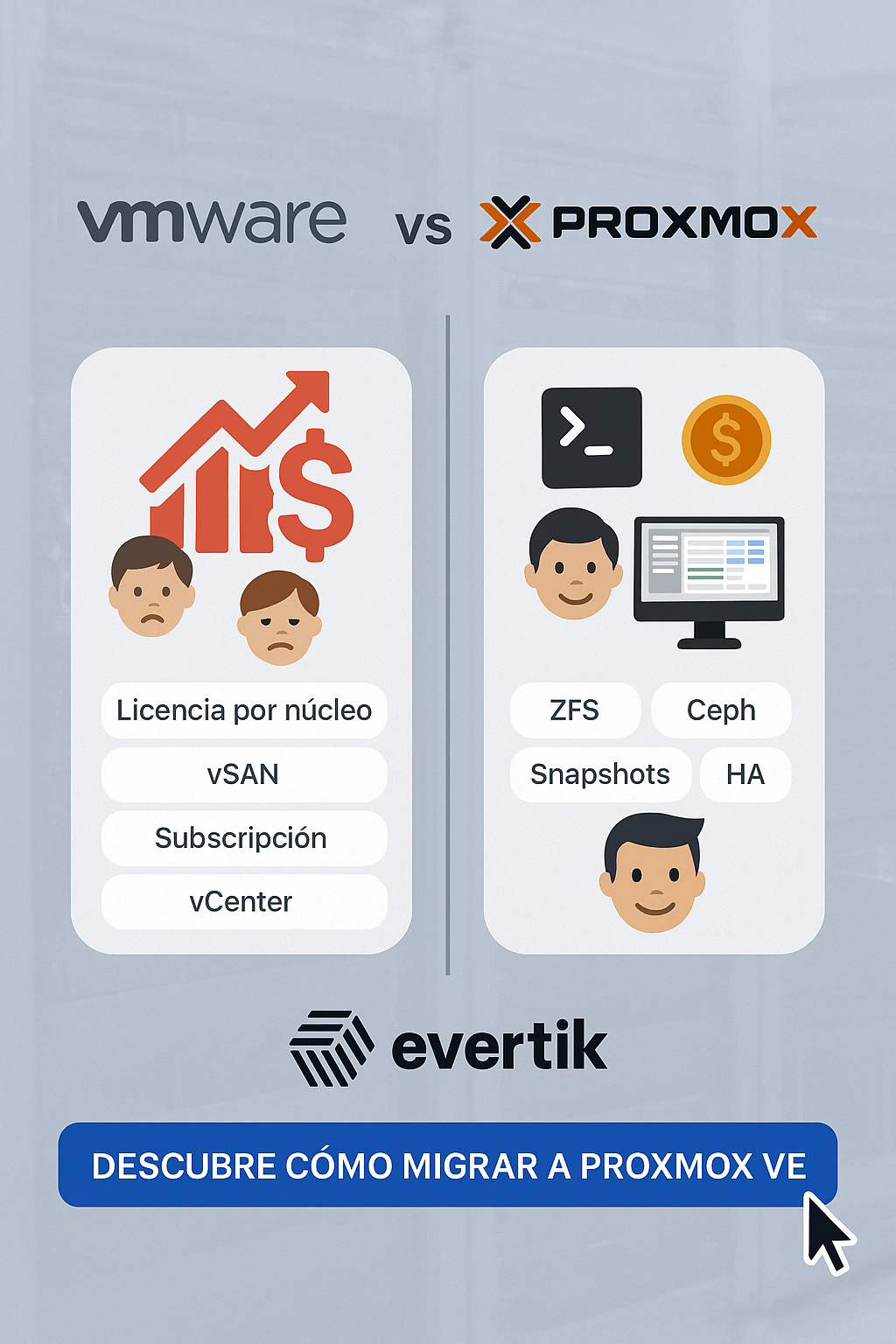 Comparativa Proxmox vs VMware para empresa
